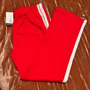 Puma Kids Bright Red Joggers with White Stri